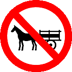 Proibido trânsito de veículos de tração animal