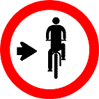 Ciclista, transite à direita