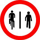 Ciclistas à esquerda, pedestres à direita