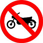 Proibido trânsito de motocicletas, motonetas e cic