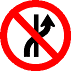 Significado das Placas de Regulamentação - Proibido mudar de faixa ou pista de trânsito da esquerda para direita