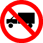 Significado das Placas de Regulamentação - Proibido trânsito de caminhões
