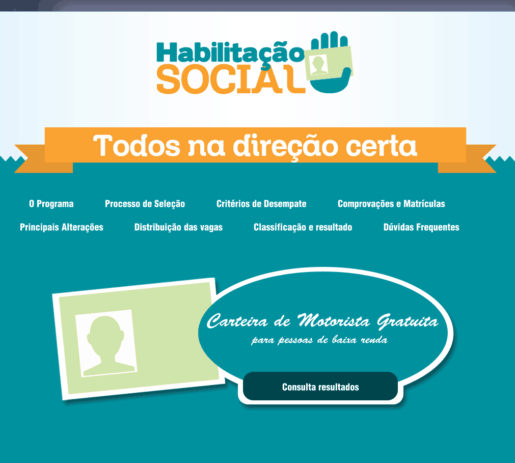 Inscrições CNH Social SEST SENAT 2017  Clube DETRAN