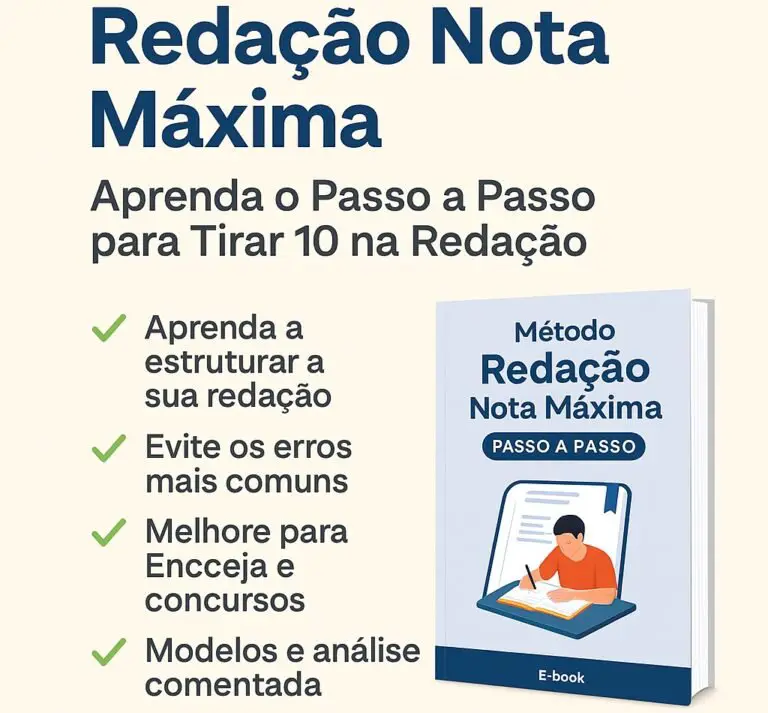 E-Book Método Redação Nota Máxima: Passo A Passo Para Tirar 10 Na Redação